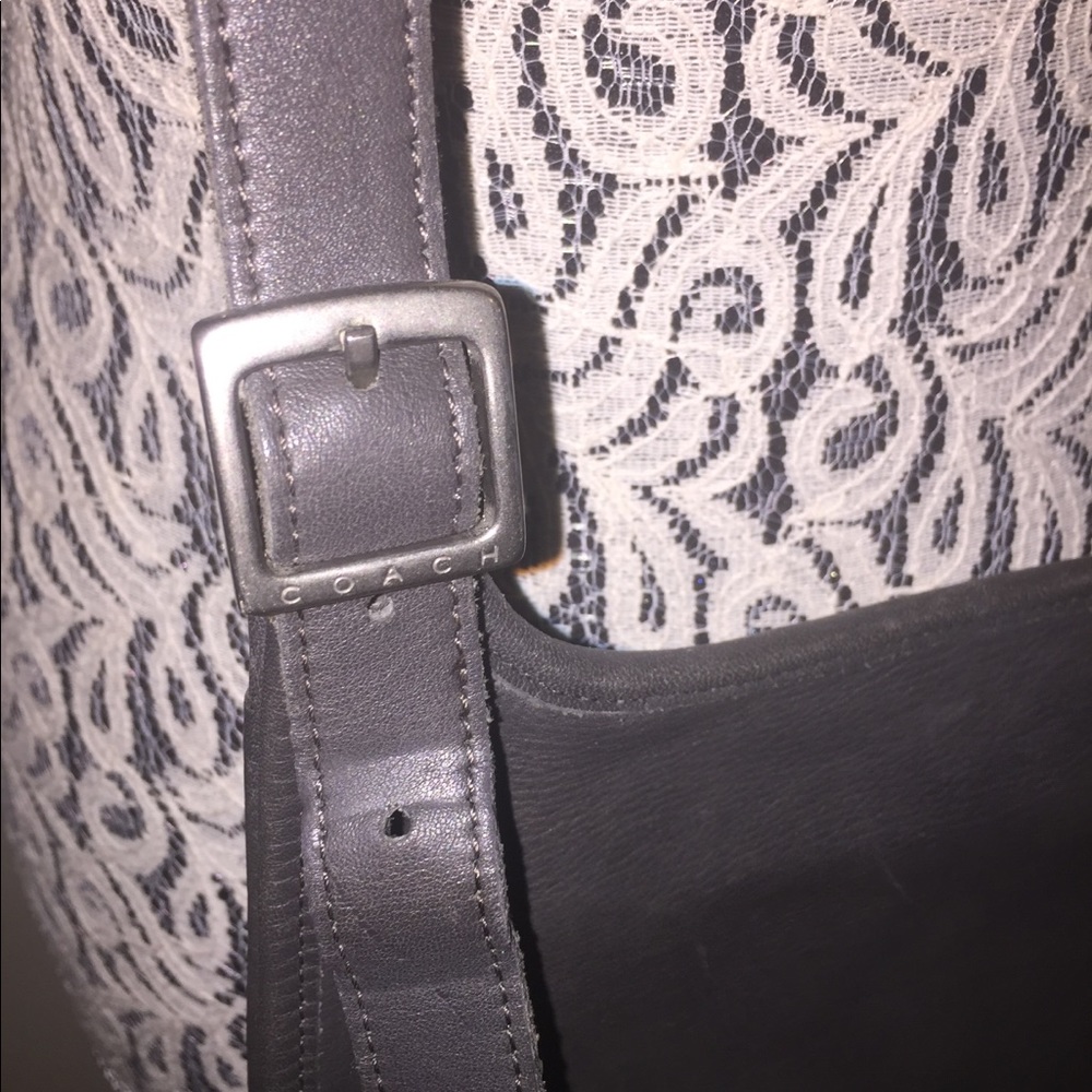 Coach deep grey leather crossbody